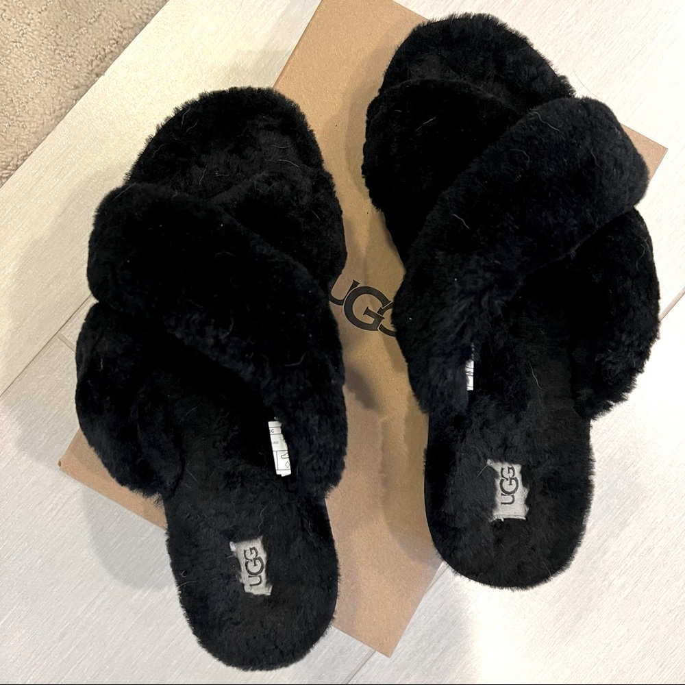 Like New UGG Black Slippers
